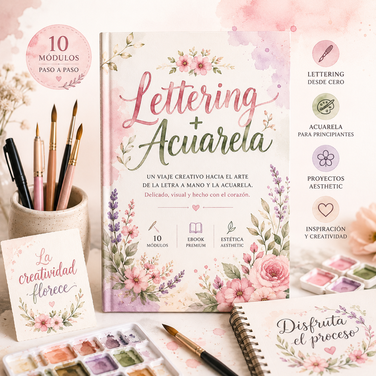 Lettering con Acuarela: Curso en Video + Ejercicios Prácticos para DIBUJAR LETRAS!