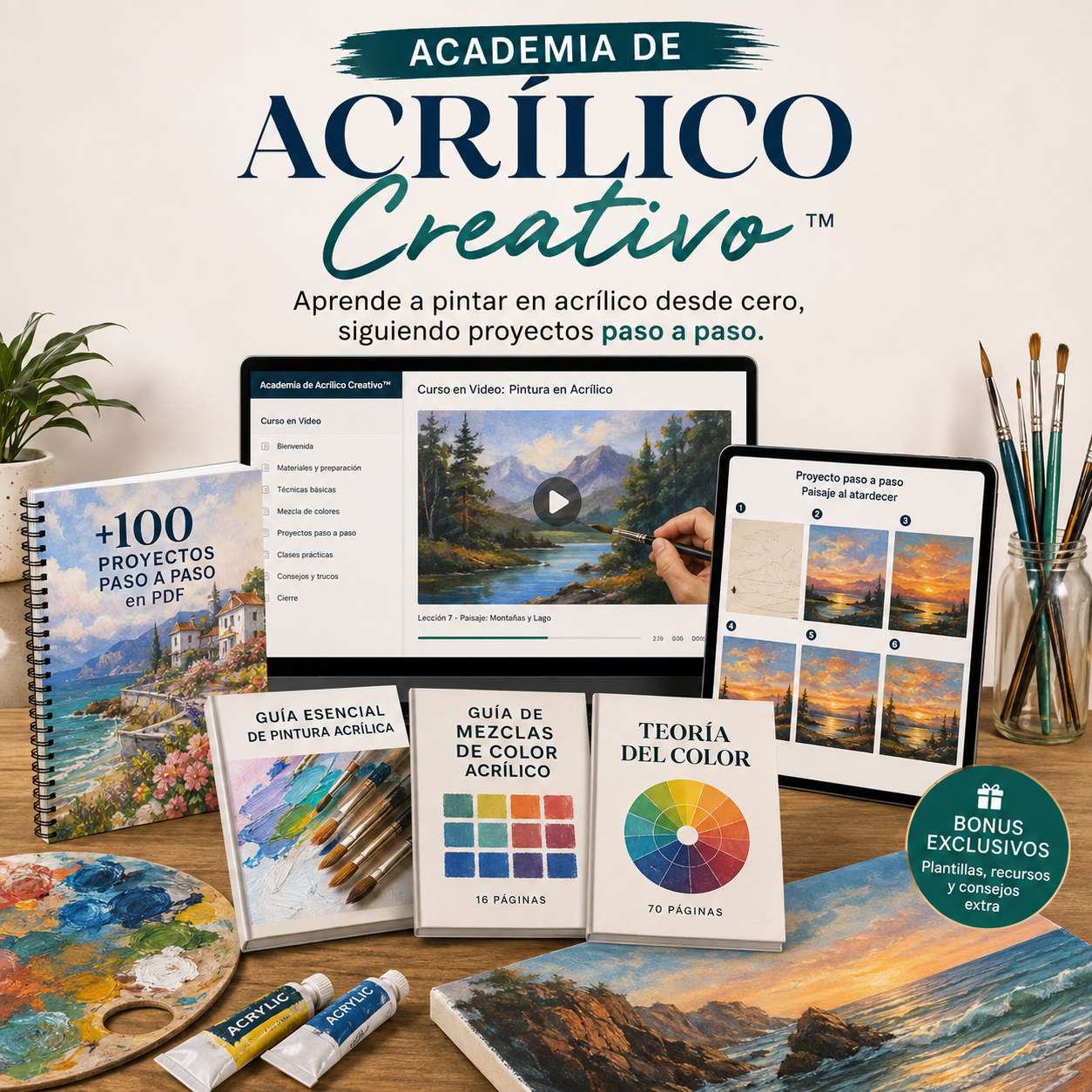 Academia de Acrílico Creativo™ - Pack Completo